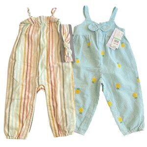 Baby Gap First Impressions Girls Striped Jumpsuit Romper Overalls Bundle 12-18m